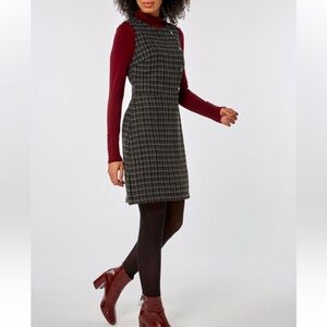 Dorothy Perkins Plaid Sheath Dress Black White Sleeveless Size 22